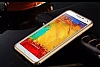 Eiroo Samsung Galaxy Note 3 Metal Kenarl Gold Rubber Klf - Resim 9