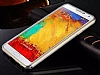 Eiroo Samsung Galaxy Note 3 Metal Kenarl Beyaz Rubber Klf - Resim: 5