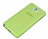 Samsung N9000 Galaxy Note 3 Ultra nce effaf Yeil Silikon Klf - Resim 2