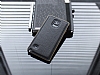 Eiroo Samsung N9100 Galaxy Note 4 Metal Kenarl Siyah Deri Klf - Resim 13