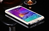 Eiroo Samsung N9100 Galaxy Note 4 Metal Kenarl Beyaz Rubber Klf - Resim: 1