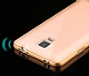 Eiroo Samsung N9100 Galaxy Note 4 Metal Kenarl Gold Rubber Klf - Resim: 5