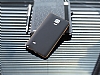 Eiroo Samsung N9100 Galaxy Note 4 Metal Kenarl Siyah Rubber Klf - Resim 1