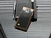 Eiroo Samsung N9100 Galaxy Note 4 Gold Metal Kenarl Siyah Rubber Klf - Resim: 1