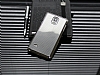 Eiroo Samsung N9100 Galaxy Note 4 Silver Metal Kenarl Gri Rubber Klf - Resim 1
