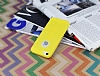 iPhone SE / 5 / 5S Deri Desenli Ultra İnce Sarı Silikon Kılıf - Resim: 2