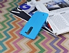 LG G4c Deri Desenli Ultra nce Mavi Silikon Klf - Resim 1