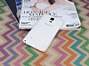 Samsung N9100 Galaxy Note 4 Deri Desenli Ultra nce effaf Beyaz Silikon Klf - Resim 1