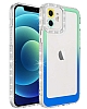 Eiroo Shimmer iPhone 11 Kamera Korumal Yeil-Mavi Silikon Klf