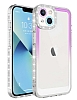 Eiroo Shimmer iPhone 14 Kamera Korumal Mor-Beyaz Silikon Klf