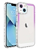 Eiroo Shimmer iPhone 14 Plus Kamera Korumal Mor-Beyaz Silikon Klf