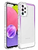 Eiroo Shimmer Samsung Galaxy A13 Kamera Korumal Mor-Beyaz Silikon Klf