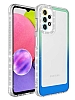 Eiroo Shimmer Samsung Galaxy A23 Kamera Korumal Yeil-Mavi Silikon Klf