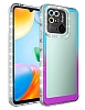 Eiroo Shimmer Xiaomi Poco C40 Kamera Korumal Mavi-Mor Silikon Klf