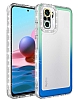 Eiroo Shimmer Xiaomi Redmi Note 10 Kamera Korumal Yeil-Mavi Silikon Klf