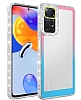 Eiroo Shimmer Xiaomi Redmi Note 11 Kamera Korumal Pembe-Mavi Silikon Klf