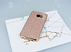 Eiroo Shiny Samsung Galaxy S7 Edge Simli Rose Gold Silikon Klf - Resim 2