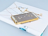 Eiroo Signet iPhone SE / 5 / 5S Tal Desenli Gold effaf Rubber Klf - Resim 1
