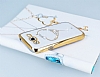 Eiroo Signet Samsung i9082 Galaxy Grand Duos Tal Desenli Gold effaf Rubber Klf - Resim: 1