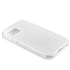 Eiroo Silvery iPhone 12 / iPhone 12 Pro 6.1 in Simli Siyah Silikon Klf - Resim: 1