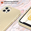 Eiroo Silvery iPhone 12 Pro Max 6.7 in Simli Gold Silikon Klf - Resim: 3