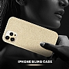 Eiroo Silvery iPhone 12 Pro Max 6.7 in Simli Gold Silikon Klf - Resim: 4
