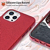 Eiroo Silvery iPhone 12 Pro Max 6.7 in Simli Krmz Silikon Klf - Resim 4