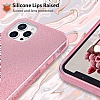 Eiroo Silvery iPhone 12 Pro Max 6.7 in Simli Pembe Silikon Klf - Resim: 1