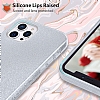 Eiroo Silvery iPhone 12 Pro Max 6.7 in Simli Silver Silikon Klf - Resim: 1