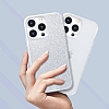 Eiroo Silvery iPhone 13 Pro Max Simli Silver Silikon Klf - Resim: 5