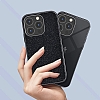 Eiroo Silvery iPhone 13 Pro Max Simli Siyah Silikon Klf - Resim: 5