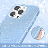 Eiroo Silvery iPhone 13 Pro Simli Mavi Silikon Klf - Resim 1
