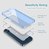 Eiroo Silvery iPhone 13 Pro Simli Mavi Silikon Klf - Resim 4