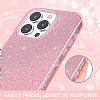 Eiroo Silvery iPhone 13 Pro Simli Pembe Silikon Klf - Resim: 1