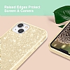Eiroo Silvery iPhone 13 Simli Gold Silikon Klf - Resim 1