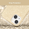 Eiroo Silvery iPhone 13 Simli Gold Silikon Klf - Resim 2