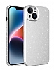 Eiroo Silvery iPhone 14 Plus Simli Beyaz Silikon Klf
