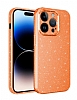 Eiroo Silvery iPhone 14 Pro Max Simli Turuncu Silikon Klf