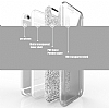 Eiroo Silvery iPhone 6 Plus / 6S Plus Simli Silver Silikon Klf - Resim: 5