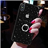 Eiroo Silvery iPhone X / XS Simli Selfie Yzkl Siyah Silikon Klf - Resim 1