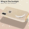 Eiroo Silvery iPhone X / XS Simli Gold Silikon Klf - Resim 5