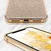 Eiroo Silvery iPhone X / XS Simli Gold Silikon Klf - Resim 2