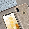 Eiroo Silvery iPhone X / XS Simli Gold Silikon Klf - Resim 1