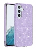 Eiroo Silvery Samsung Galaxy A14 Simli Mor Silikon Klf