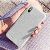 Eiroo Silvery Samsung Galaxy A50 Simli Gold Silikon Klf - Resim 2