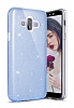 Eiroo Silvery Samsung Galaxy J7 Duo Simli Mavi Silikon Klf