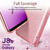 Eiroo Silvery Samsung Galaxy J8 Simli Gold Silikon Klf - Resim: 2