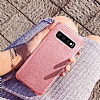 Eiroo Silvery Samsung Galaxy S10 Plus Simli Pembe Silikon Klf - Resim 2