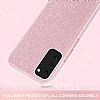 Eiroo Silvery Samsung Galaxy S20 Plus Simli Siyah Silikon Klf - Resim: 1