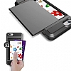 Eiroo Sliding Card iPhone 6 / 6S Ultra Koruma Dark Silver Klf - Resim 3